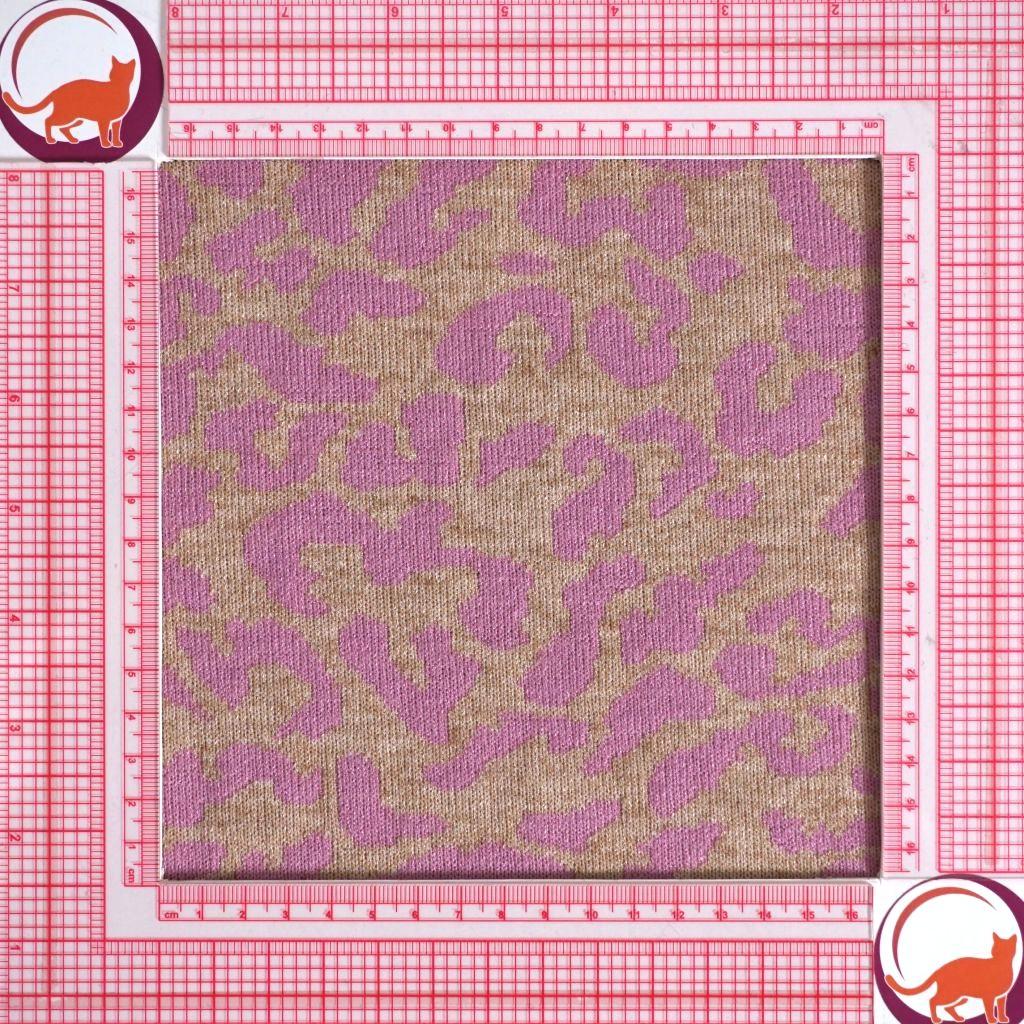 Feinstrick Strickstoff Jacquard Leo rosa beige